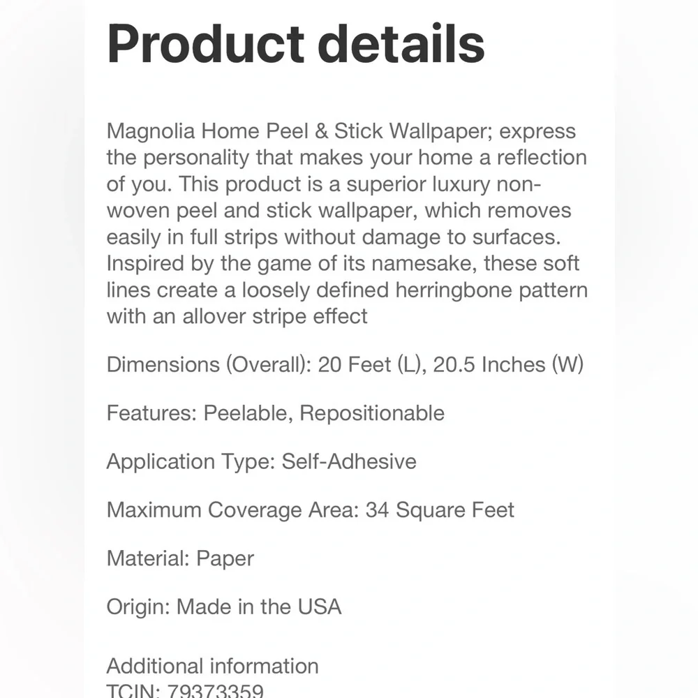 MAGNOLIA HOME NEW peel & stick wallpaper -cream/black